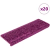 Laiptų kilimėliai, 20 vnt., 65x21x4 cm, violetiniai, stačiakampiai kraštai