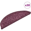 Laiptų kilimėliai, 30 vnt., 56x17x3 cm, tamsiai violetiniai, pusapvaliai