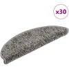 Laiptų kilimėliai, 30 vnt., pilki, 56x17x3 cm, pusapvaliai