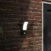Lauko LED šviestuvai su jutikliais, 2vnt., juodi, aliuminis