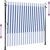 Lauko roletas, mėlynas ir baltas, 200x270cm, audinys ir plienas