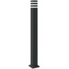 Lauko šviestuvas su jutikliu, 3vnt., juodi, 110cm, aliuminis