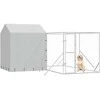 Lauko voljeras šunims su stogu, sidabrinis, 4x4x2,5m, plienas