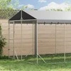 Lauko voljeras šunims su stogu, sidabrinis, 3x6x2,5m, plienas