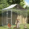 Lauko voljeras šunims su stogu, sidabrinis, 3x1,5x2,5m, plienas