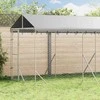 Lauko voljeras šunims su stogu, sidabrinis, 2x6x2,5m, plienas
