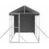 Lauko voljeras šunims su stogu, sidabrinis, 2x6x2,5m, plienas