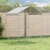 Lauko voljeras šunims su stogu, sidabrinis, 4x4x2,5m, plienas