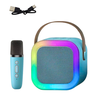 Lean Toys Belaidis karaoke garsiakalbis su mikrofonu K12 RGB mėlynas