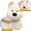 Lean Toys Baltas pliušinis šuniukas su mėlynu šaliku, 33 cm