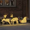 LED elniai 3 vnt. Šilta balta 43 x 18 x 66 cm audinys