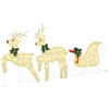 LED elniai 7 vnt. Auksinė 43 x 18 x 66 cm audinys