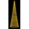 Kalėdų eglutė ant vėliavos stiebo, 500cm, 1534 šiltos LED
