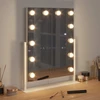 LED makiažo veidrodis Baltas 44 x 10 x 53 cm Stiklas ir plienas