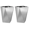 Lovelis 2 pcs Sidabro 50 x 50 x 75 cm Cinkuota plienas