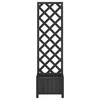 Lovelis su treliažu, juodos spalvos, eglės medienos masyvas