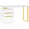 Activeshop Kosmetologinis stalas 3311G Gold Baltas