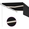Markizė su uždanga/LED/vėjo jutikliu, antracito, 4x3m