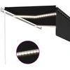 Markizė su uždanga/LED/vėjo jutikliu, antracito, 4,5x3m