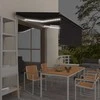 Markizė su uždanga/LED/vėjo jutikliu, antracito, 3x2,5m