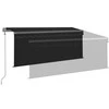 Markizė su uždanga/LED/vėjo jutikliu, antracito, 3x2,5m