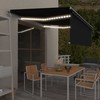 Markizė su uždanga/LED/vėjo jutikliu, antracito, 4x3m