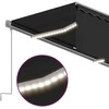 Markizė su uždanga/LED/vėjo jutikliu, antracito, 3x2,5m