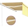 Markizė su uždanga/LED/vėjo jutikliu, geltona/balta, 4x3m