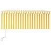 Markizė su uždanga/LED/vėjo jutikliu, geltona/balta, 3,5x2,5m