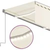 Markizė su uždanga/LED/vėjo jutikliu, kreminė, 3x2,5m