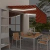 Markizė su uždanga/LED/vėjo jutikliu, oranžinė/ruda, 4,5x3m