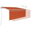 Markizė su uždanga/LED/vėjo jutikliu, oranžinė/ruda, 3,5x2,5m