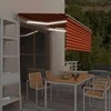 Markizė su uždanga/LED/vėjo jutikliu, oranžinė/ruda, 3,5x2,5m