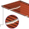 Markizė su uždanga/LED/vėjo jutikliu, oranžinė/ruda, 3x2,5m