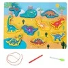 Lean Toys Medinė magnetinė dėlionė dinozaurai