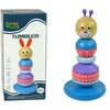 Lean Toys Medinė lavinamoji piramidė su meškučio galva, 10x10x21 cm