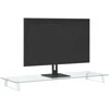 Laikiklis Monitoriaus stovas, baltas, 100x35x8cm, stiklas ir metalas