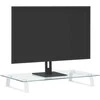 Laikiklis Monitoriaus stovas, baltas, 60x35x8 cm, stiklas ir metalas