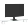 Laikiklis Monitoriaus stovas, baltas, 80x20x8cm, stiklas ir metalas