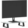 Laikiklis Monitoriaus stovas, juodas, 40x20x8cm, stiklas ir metalas