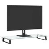 Laikiklis Monitoriaus stovas, juodas, 80x35x8cm, stiklas ir metalas