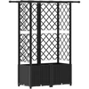 Pakeltas lovas su trelėmis ir stogu Juoda 124 x 40 x 136 cm PP