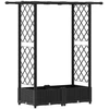 Pakeltas lovas su trelėmis ir stogu Juoda 122,5 x 40 x 121 cm
