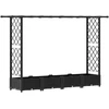 Pakelta lysvė su trelėmis ir stogu Juoda 203 x 40 x 121 cm PP