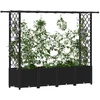 Pakelta lysvė su trelėmis ir stogu Juoda 203 x 40 x 136 cm PP