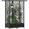 Pakeltas lovas su trelėmis ir stogu Juoda 124 x 40 x 121 cm PP