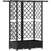 Pakeltas lovas su trelėmis ir stogu Juoda 124 x 40 x 121 cm PP