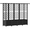 Pakeltas lovas su trelėmis ir stogu Juoda 202 x 40 x 136 cm PP