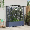 Pakeltas lovas su trelėmis ir stogu Pilka 163 x 40 x 138 cm PP
