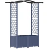 Pakeltas lovas su trelėmis ir stogu Pilka 125 x 40 x 138 cm PP